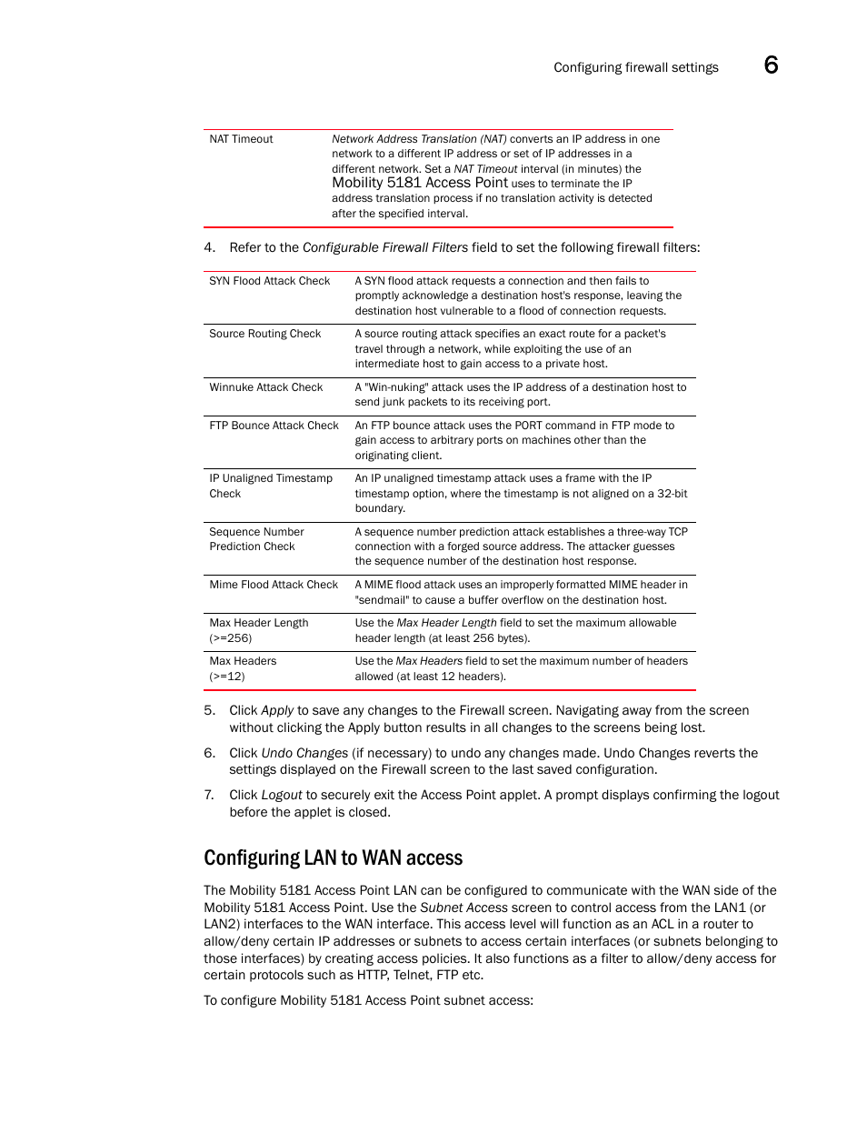 Configuring lan to wan access | Brocade Mobility 5181 Access Point Product Reference Guide (Supporting software release 4.4.0.0) User Manual | Page 161 / 428