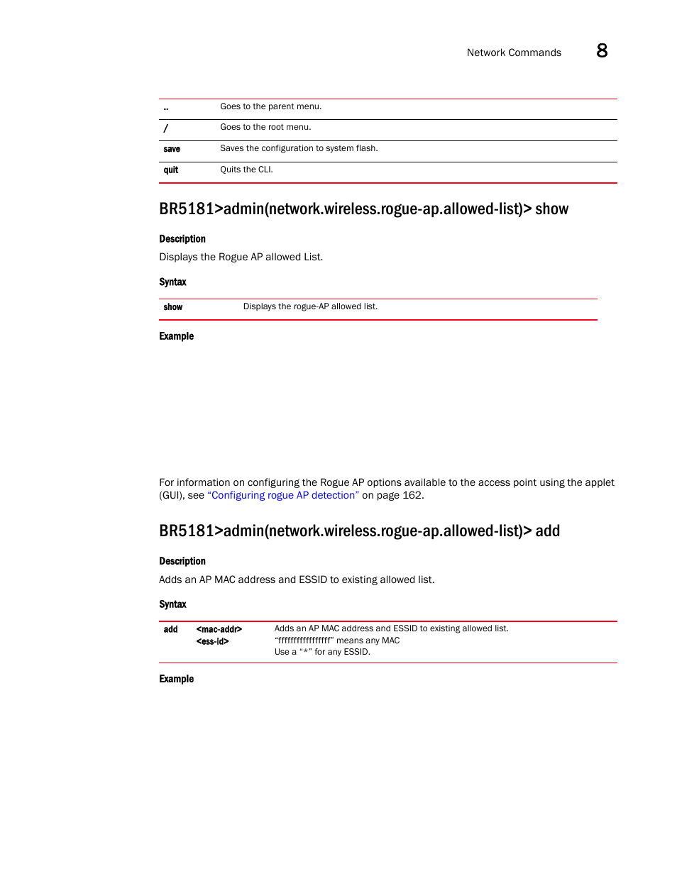 Brocade Mobility 5181 Access Point Product Reference Guide (Supporting software release 4.4.0.0) User Manual | Page 293 / 428