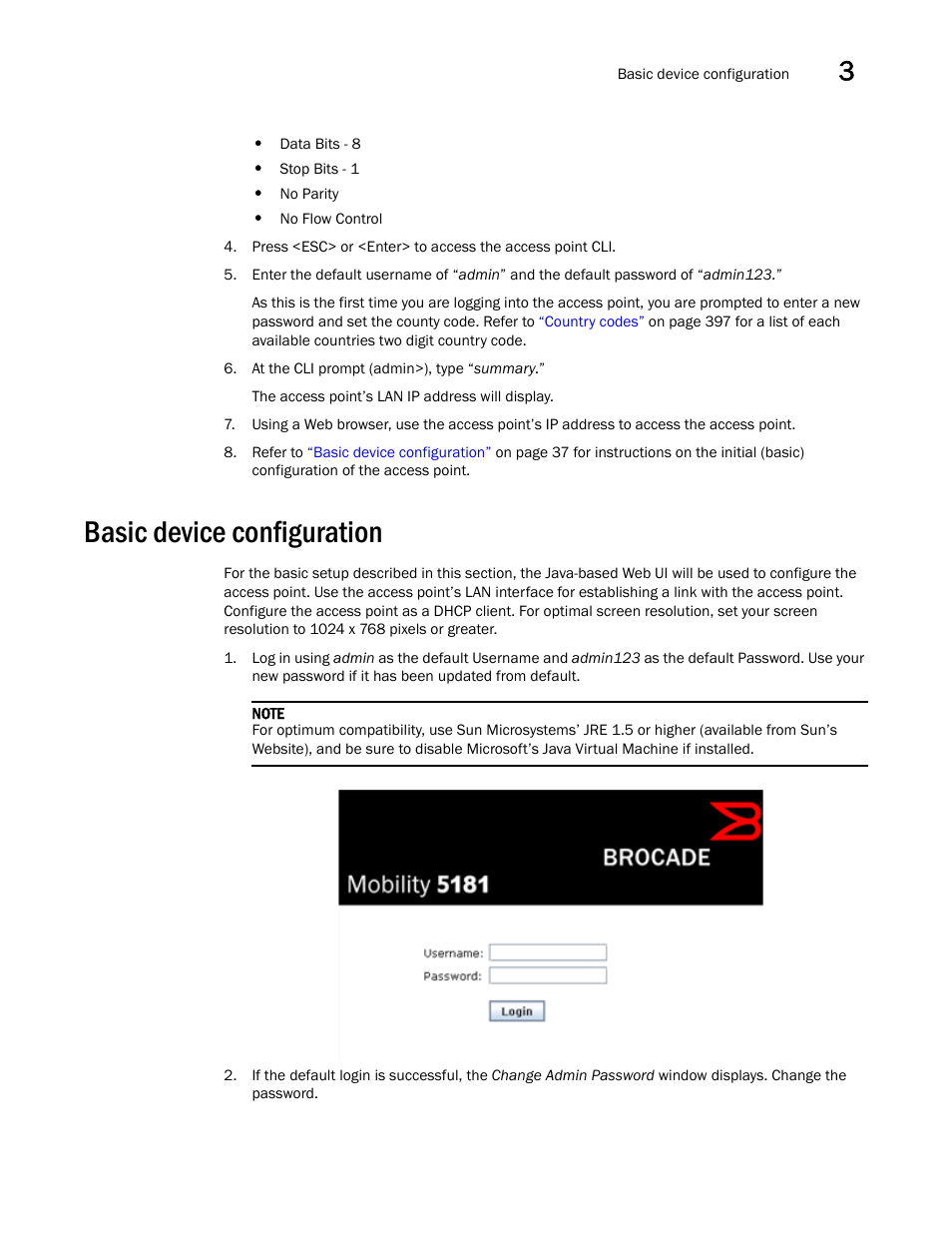 Basic device configuration, Basic device, Configuration | Brocade Mobility 5181 Access Point Product Reference Guide (Supporting software release 4.4.0.0) User Manual | Page 51 / 428