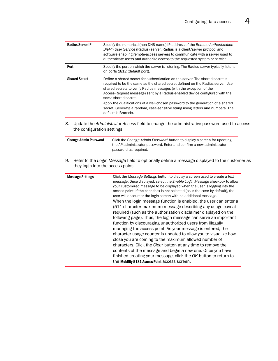 Brocade Mobility 5181 Access Point Product Reference Guide (Supporting software release 4.4.0.0) User Manual | Page 67 / 428