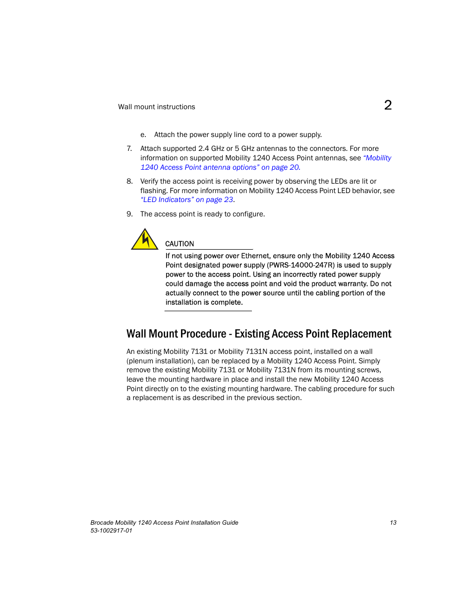 Brocade Mobility 1240 Access Point Installation Guide User Manual | Page 17 / 68