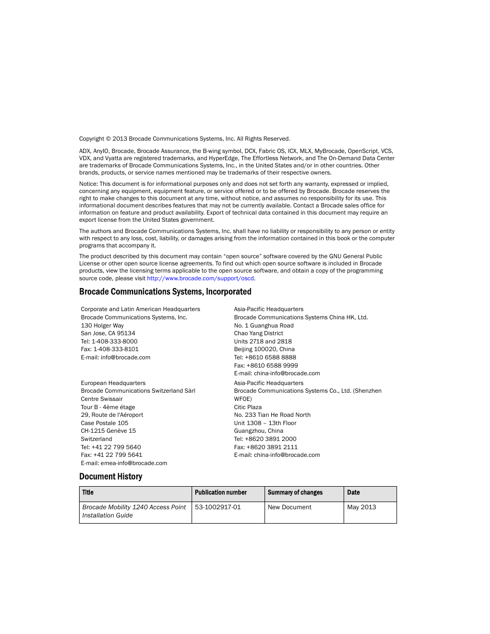 Brocade Mobility 1240 Access Point Installation Guide User Manual | Page 2 / 68