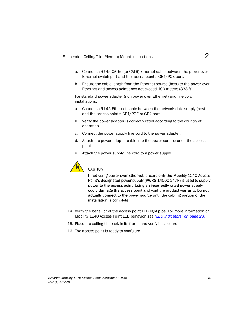 Brocade Mobility 1240 Access Point Installation Guide User Manual | Page 23 / 68