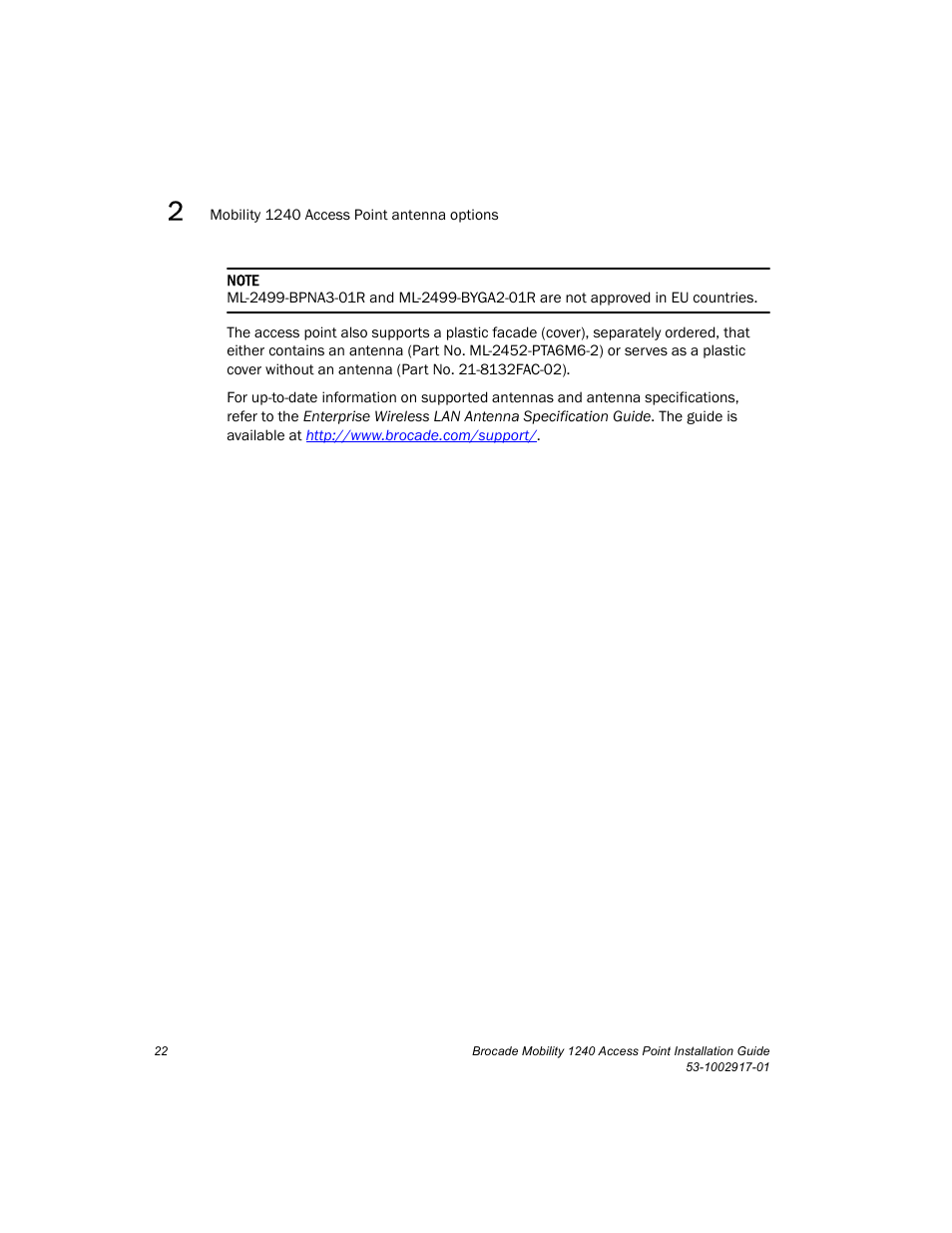 Brocade Mobility 1240 Access Point Installation Guide User Manual | Page 26 / 68