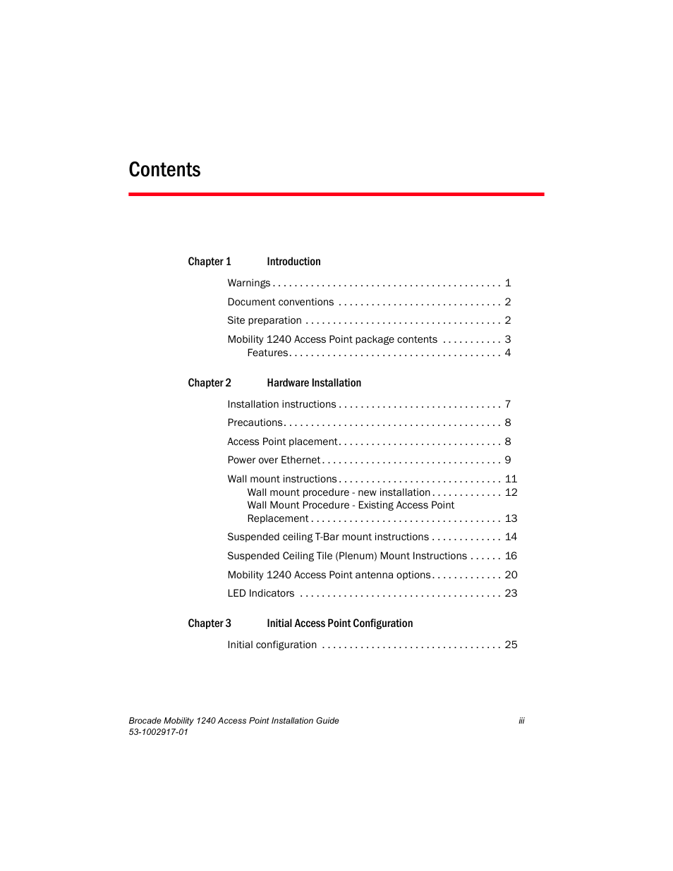 Brocade Mobility 1240 Access Point Installation Guide User Manual | Page 3 / 68