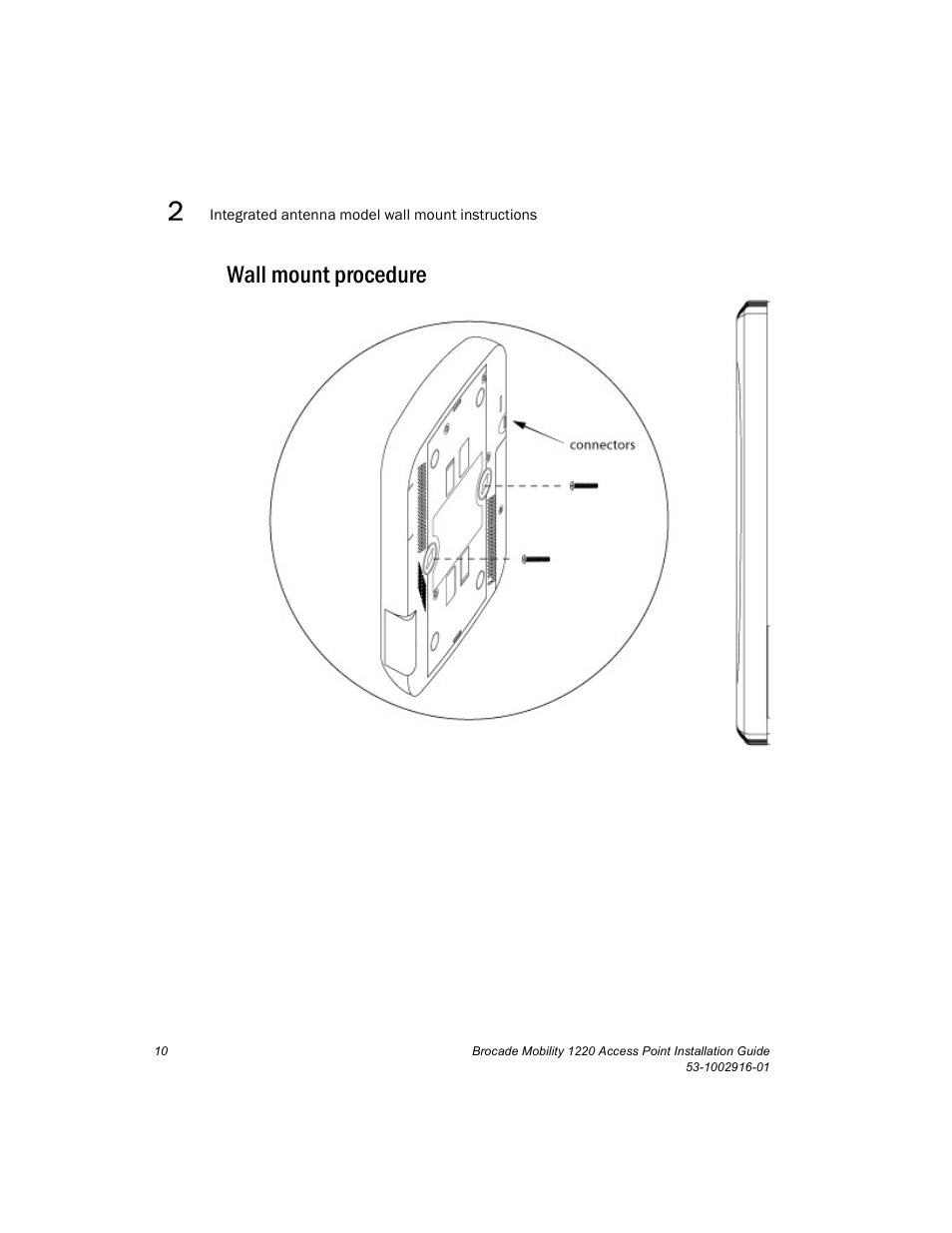 Wall mount procedure | Brocade Mobility 1220 Access Point Installation Guide User Manual | Page 15 / 68