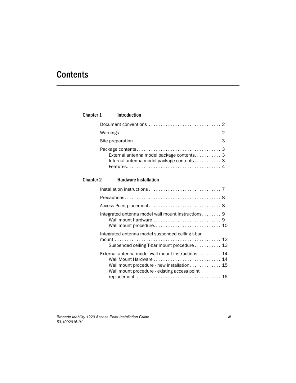 Brocade Mobility 1220 Access Point Installation Guide User Manual | Page 3 / 68