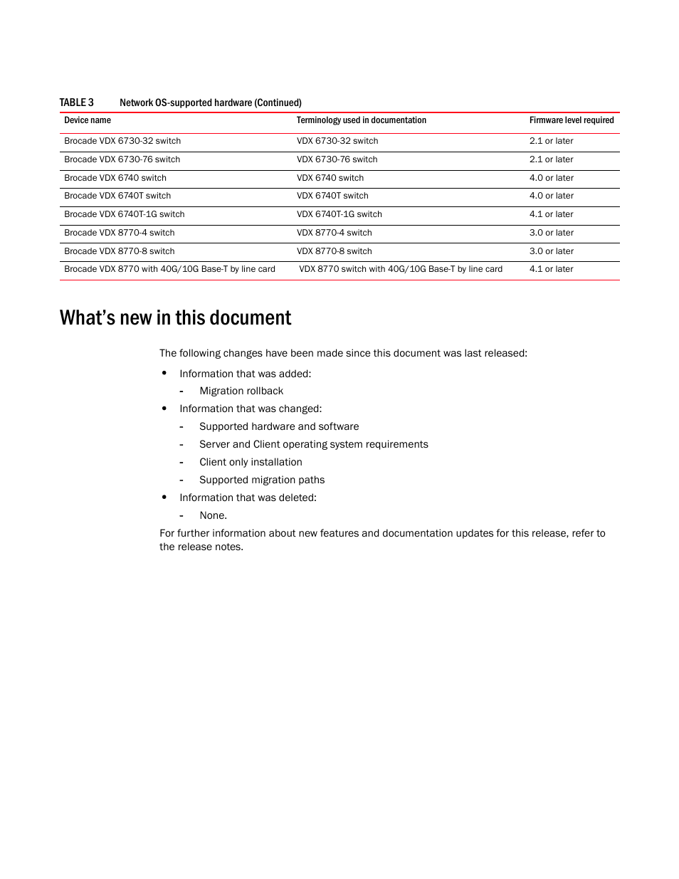 What’s new in this document | Brocade Network Advisor Installation and Migration Guide (Supporting Network Advisor 12.3.0) User Manual | Page 15 / 97