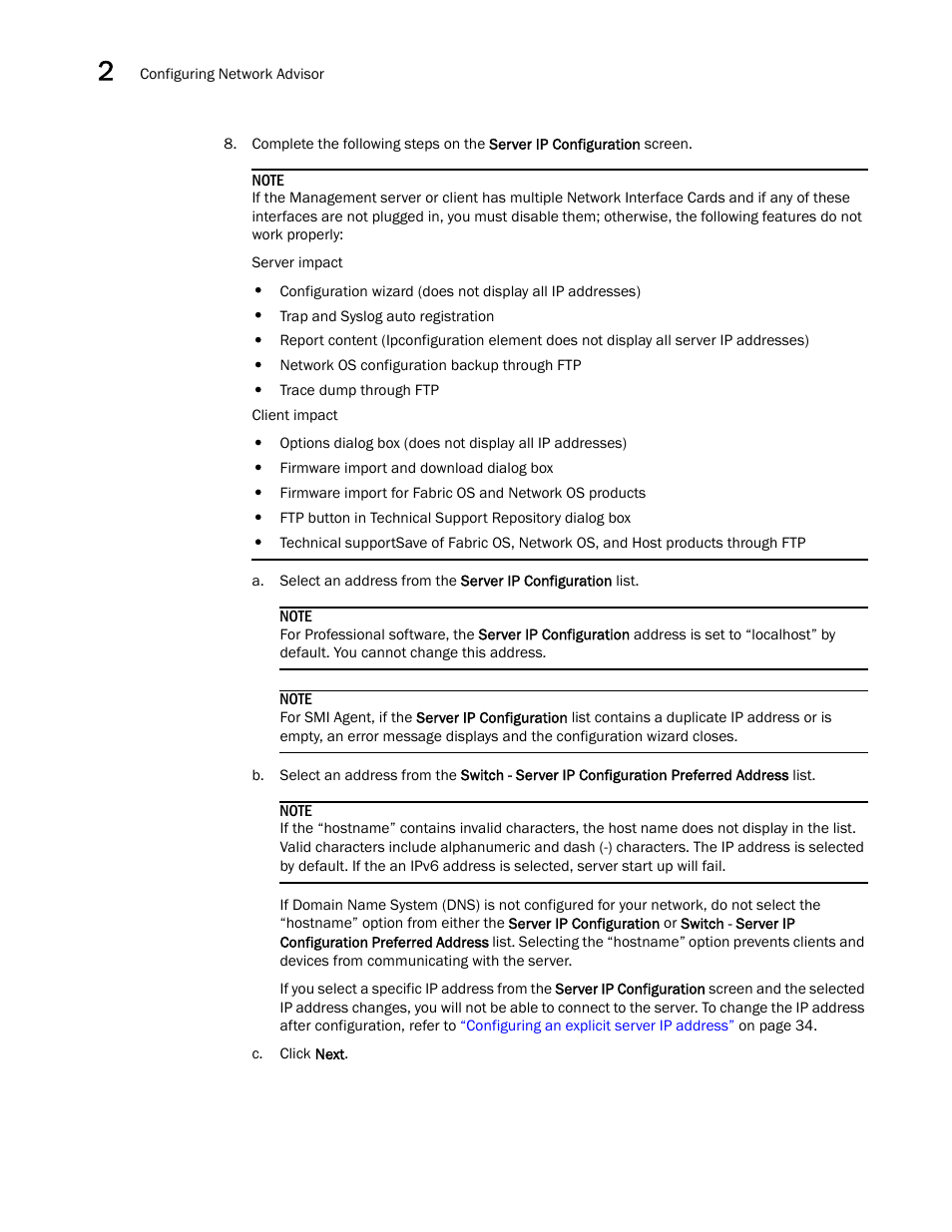 Step 8 | Brocade Network Advisor Installation and Migration Guide (Supporting Network Advisor 12.3.0) User Manual | Page 38 / 97