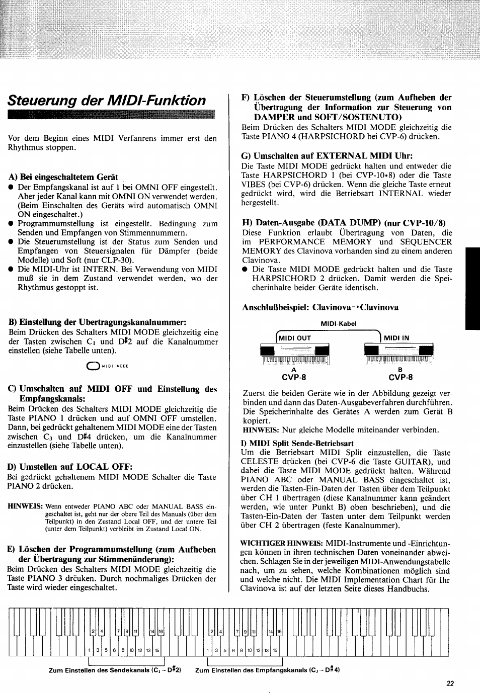 Steuerung der midi-funktion | Yamaha CVP-10 User Manual | Page 26 / 29