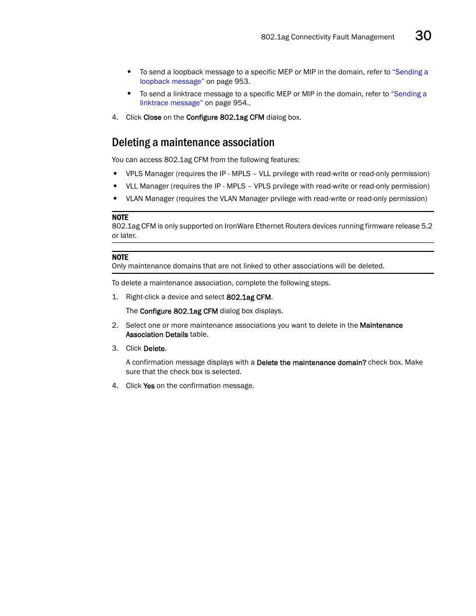 Deleting a maintenance association, Deleting a maintenance, Association | Brocade Network Advisor IP User Manual v12.1.0 User Manual | Page 1005 / 1770
