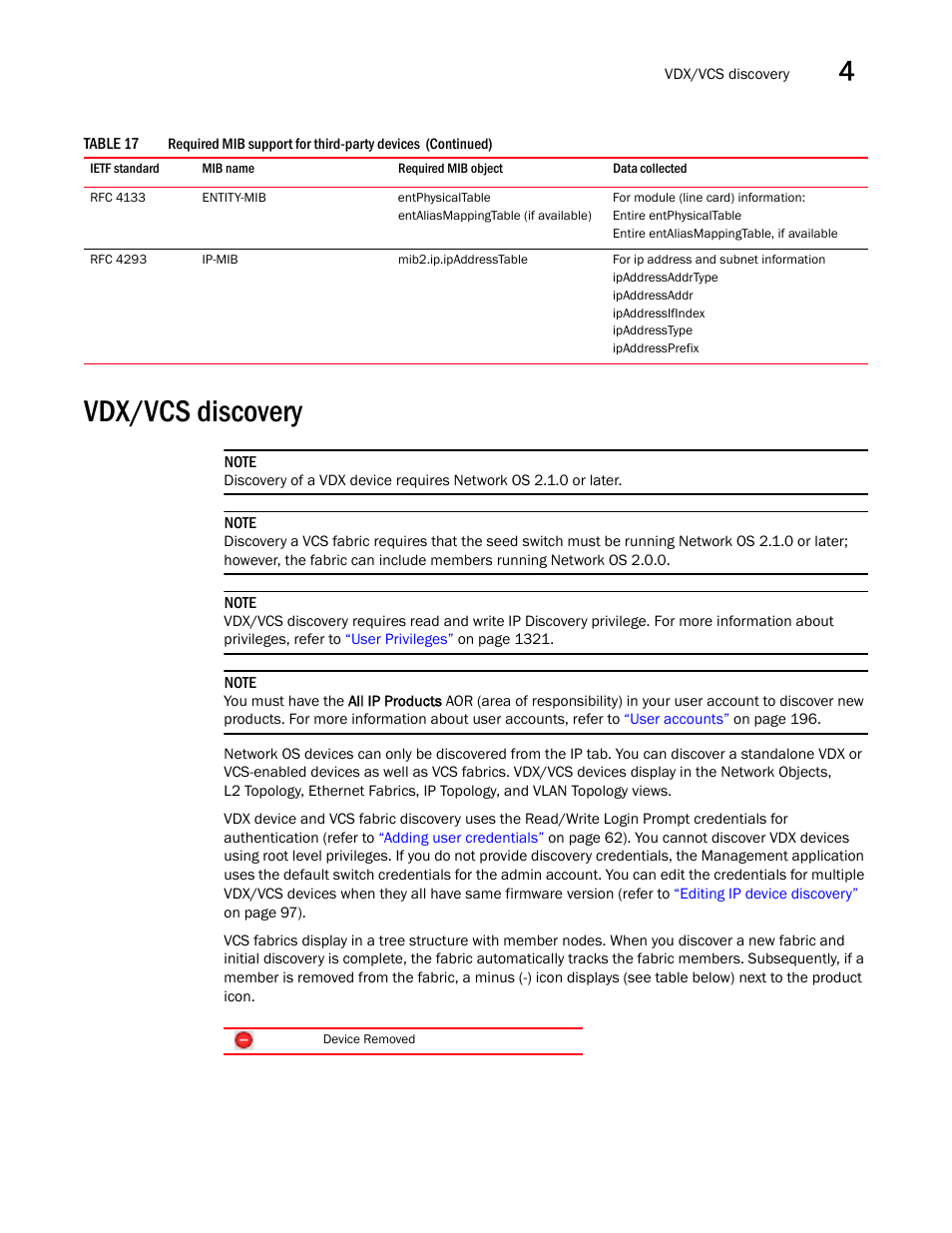 Vdx/vcs discovery | Brocade Network Advisor IP User Manual v12.1.0 User Manual | Page 101 / 1770