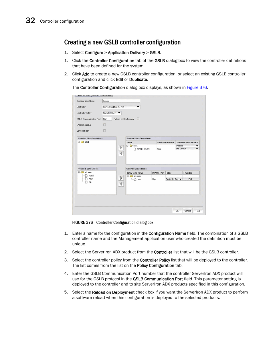 Creating a new gslb controller configuration | Brocade Network Advisor IP User Manual v12.1.0 User Manual | Page 1034 / 1770