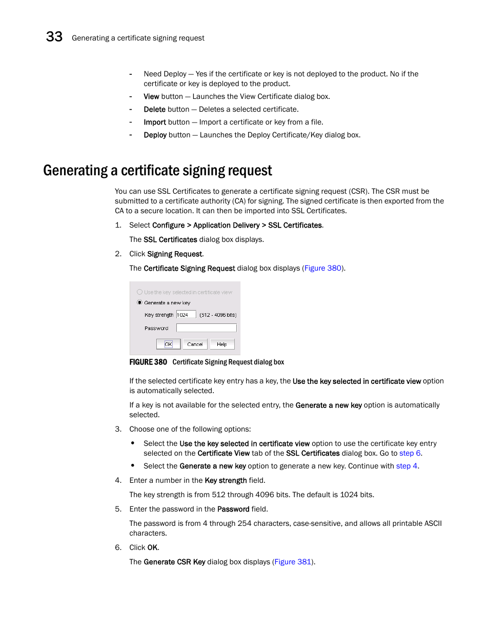 Generating a certificate signing request | Brocade Network Advisor IP User Manual v12.1.0 User Manual | Page 1044 / 1770
