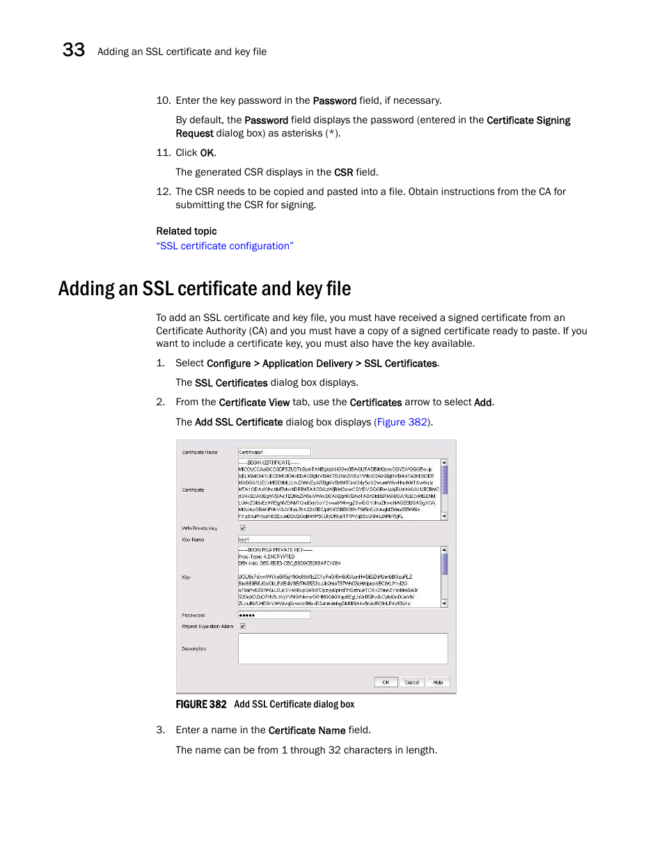 Adding an ssl certificate and key file | Brocade Network Advisor IP User Manual v12.1.0 User Manual | Page 1046 / 1770