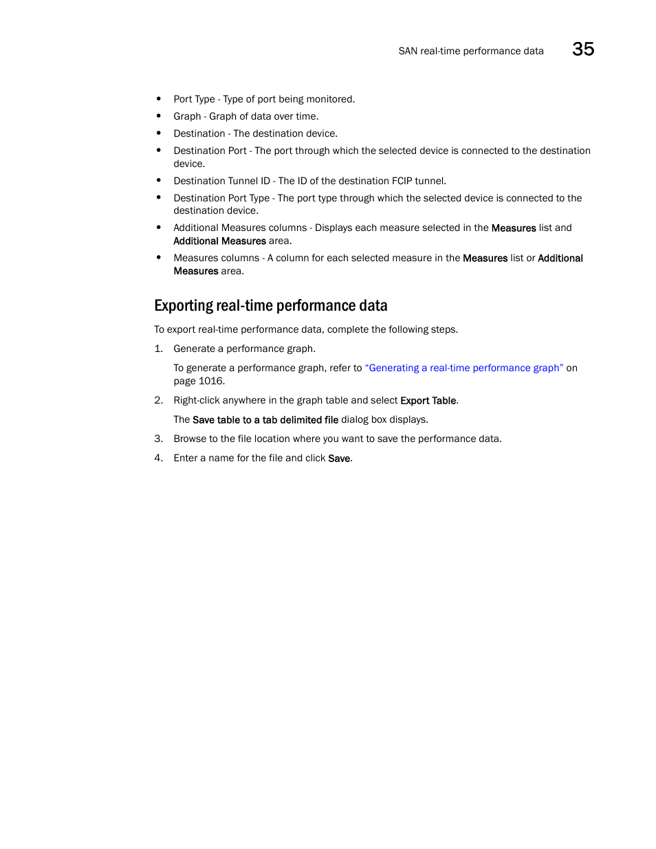 Exporting real-time performance data, Exporting real-time performance data 9 | Brocade Network Advisor IP User Manual v12.1.0 User Manual | Page 1073 / 1770