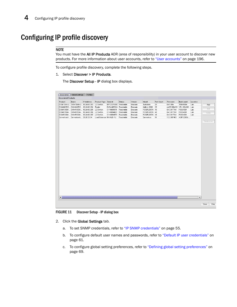 Configuring ip profile discovery | Brocade Network Advisor IP User Manual v12.1.0 User Manual | Page 108 / 1770