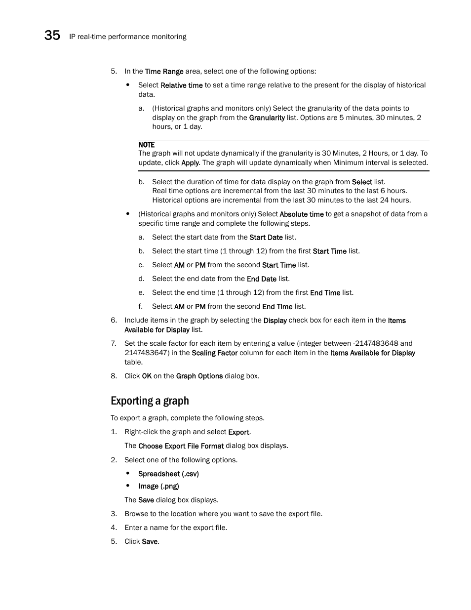 Exporting a graph | Brocade Network Advisor IP User Manual v12.1.0 User Manual | Page 1086 / 1770