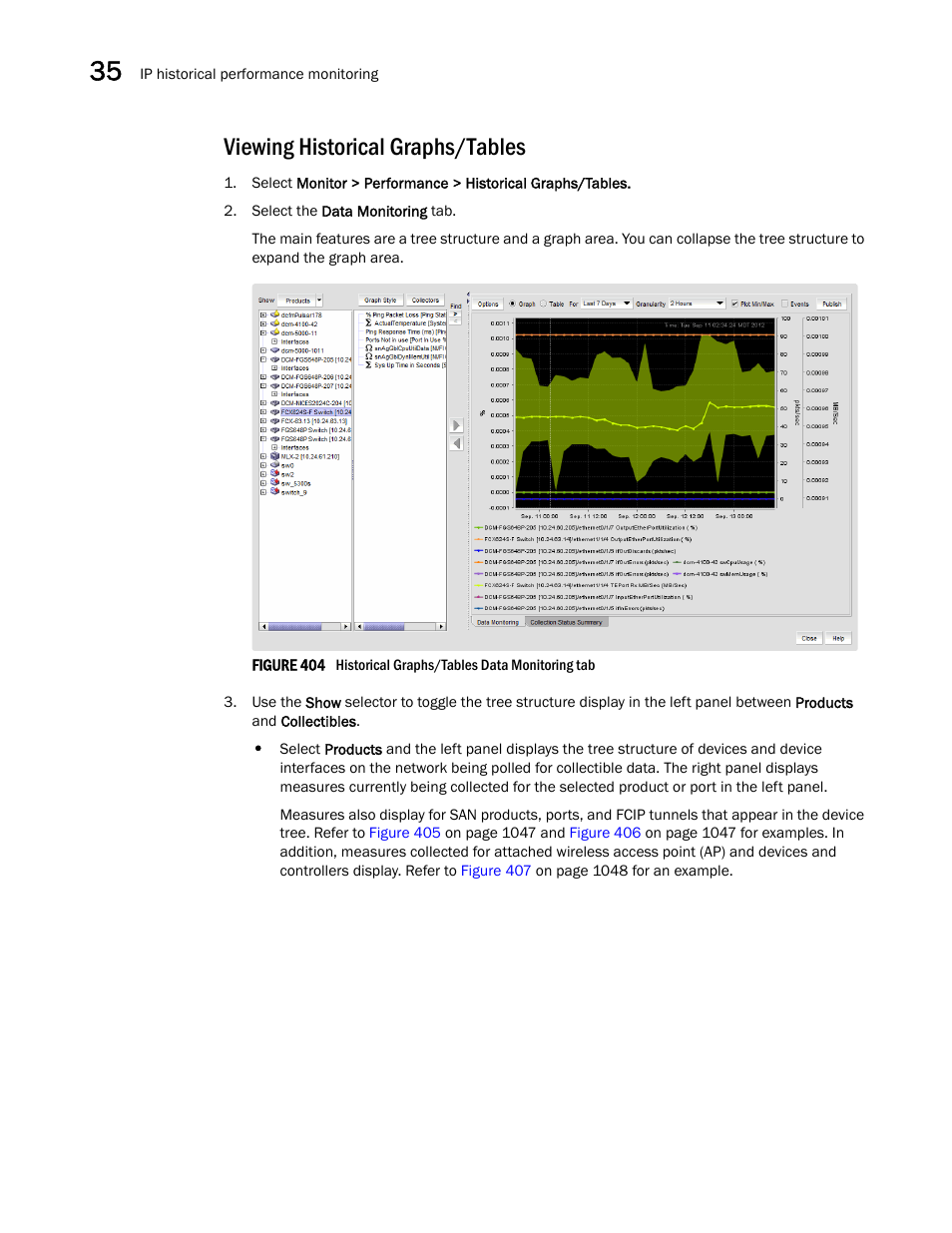 Viewing historical graphs/tables | Brocade Network Advisor IP User Manual v12.1.0 User Manual | Page 1100 / 1770