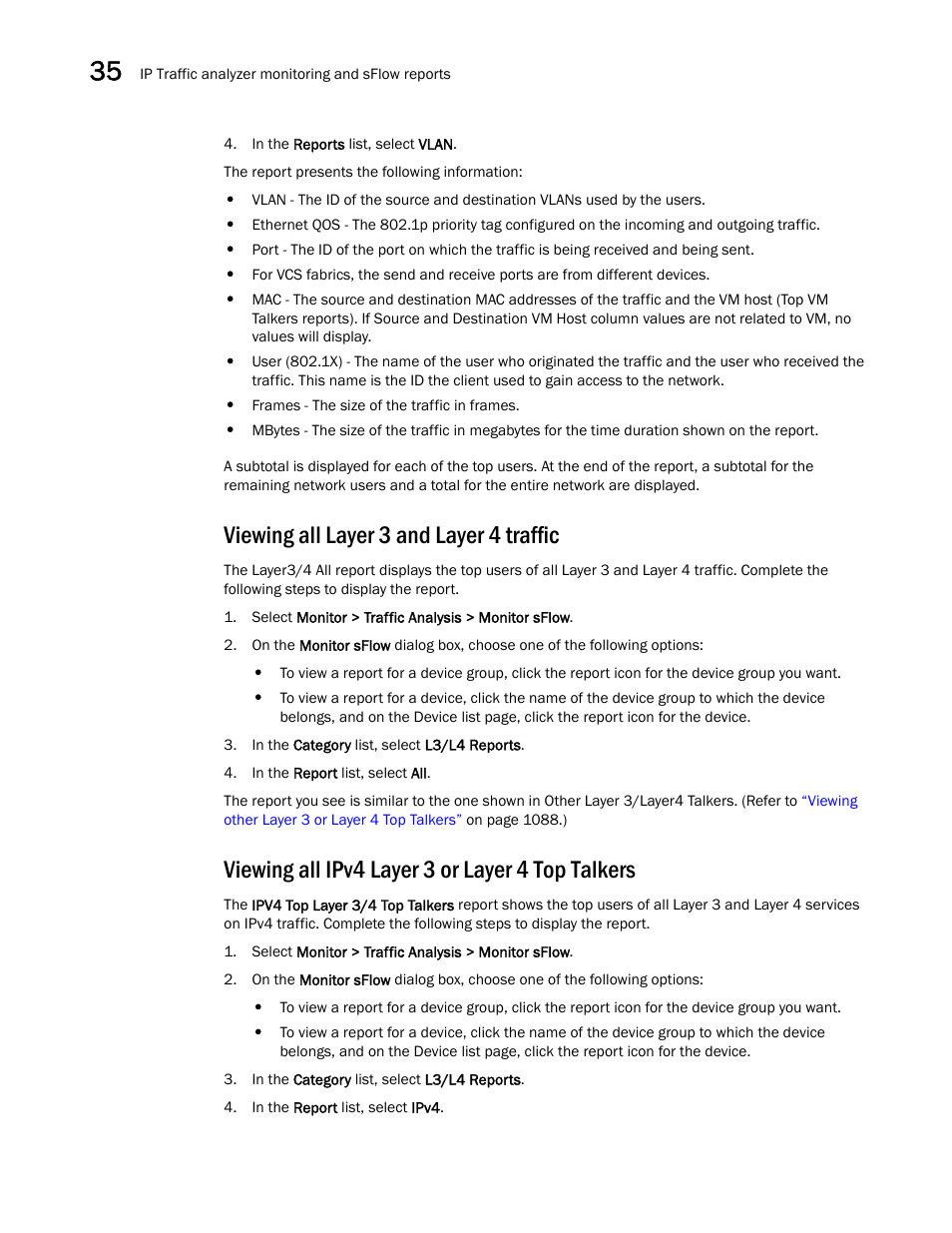 Viewing all layer 3 and layer 4 traffic, Viewing all ipv4 layer 3 or layer 4 top talkers | Brocade Network Advisor IP User Manual v12.1.0 User Manual | Page 1136 / 1770