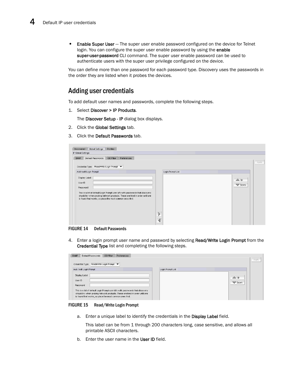 Adding user credentials | Brocade Network Advisor IP User Manual v12.1.0 User Manual | Page 116 / 1770