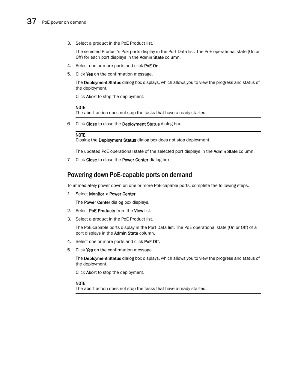 Powering down poe-capable ports on demand | Brocade Network Advisor IP User Manual v12.1.0 User Manual | Page 1168 / 1770