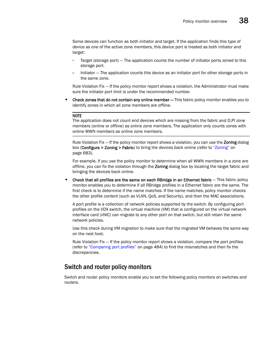 Switch and router policy monitors | Brocade Network Advisor IP User Manual v12.1.0 User Manual | Page 1193 / 1770