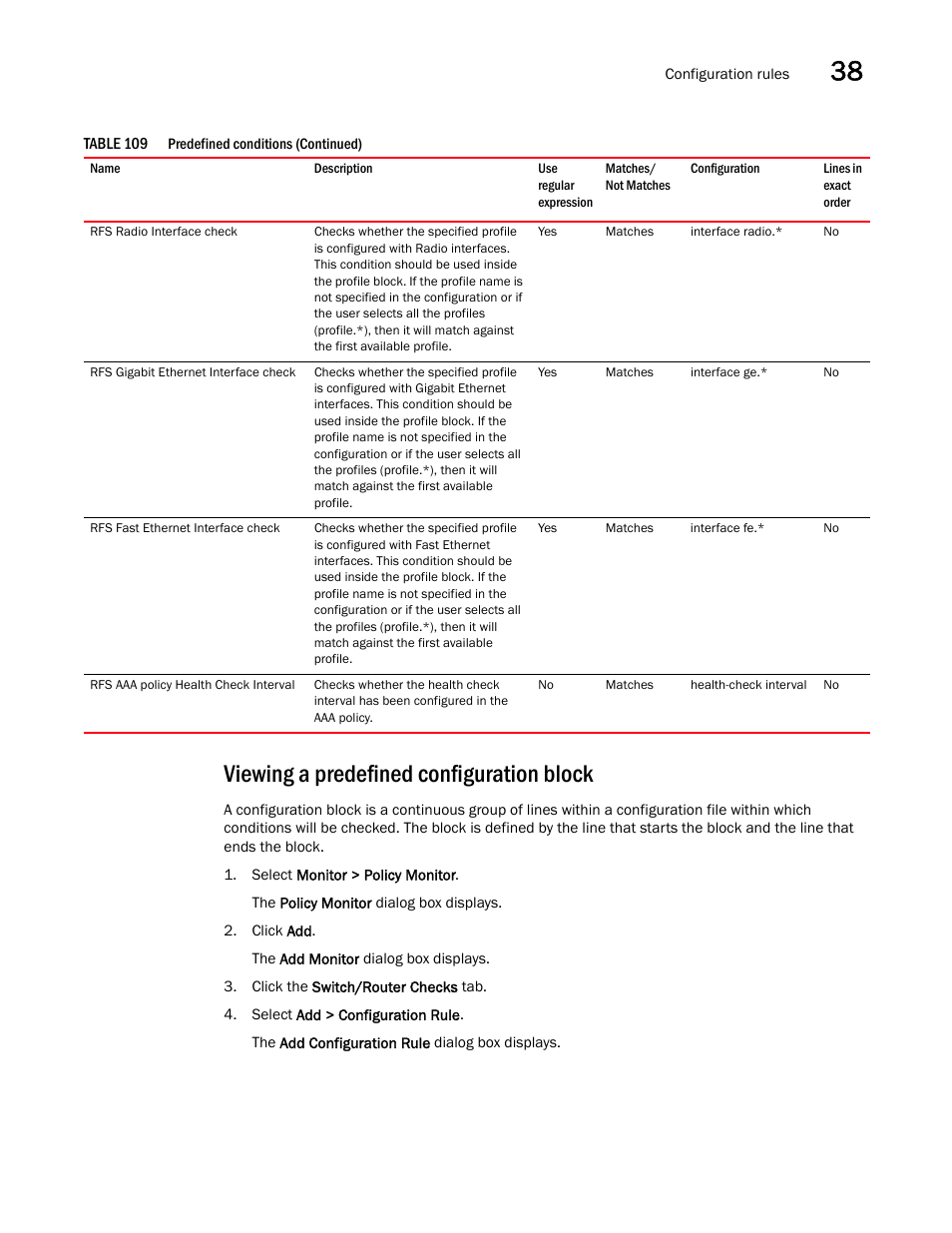 Viewing a predefined configuration block | Brocade Network Advisor IP User Manual v12.1.0 User Manual | Page 1223 / 1770