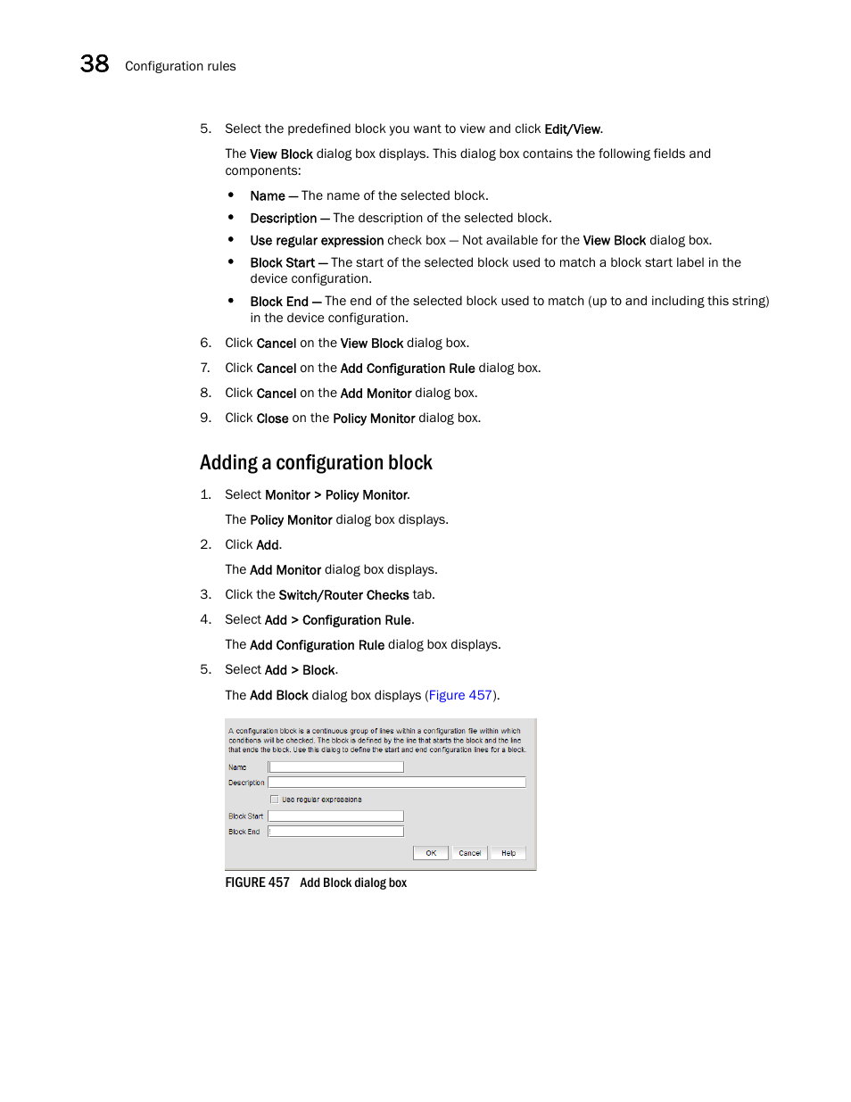 Adding a configuration block, Adding a, Configuration block | Brocade Network Advisor IP User Manual v12.1.0 User Manual | Page 1224 / 1770