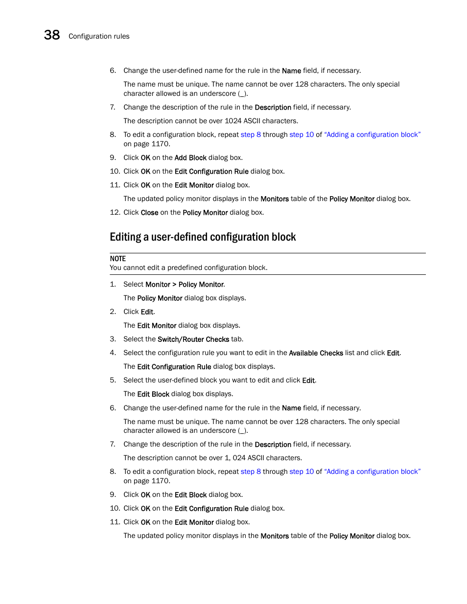 Editing a user-defined configuration block, Editing a user-defined, Configuration block | Brocade Network Advisor IP User Manual v12.1.0 User Manual | Page 1226 / 1770