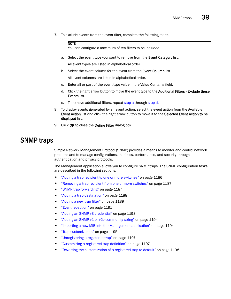 Snmp traps, Snmp traps 5 | Brocade Network Advisor IP User Manual v12.1.0 User Manual | Page 1239 / 1770