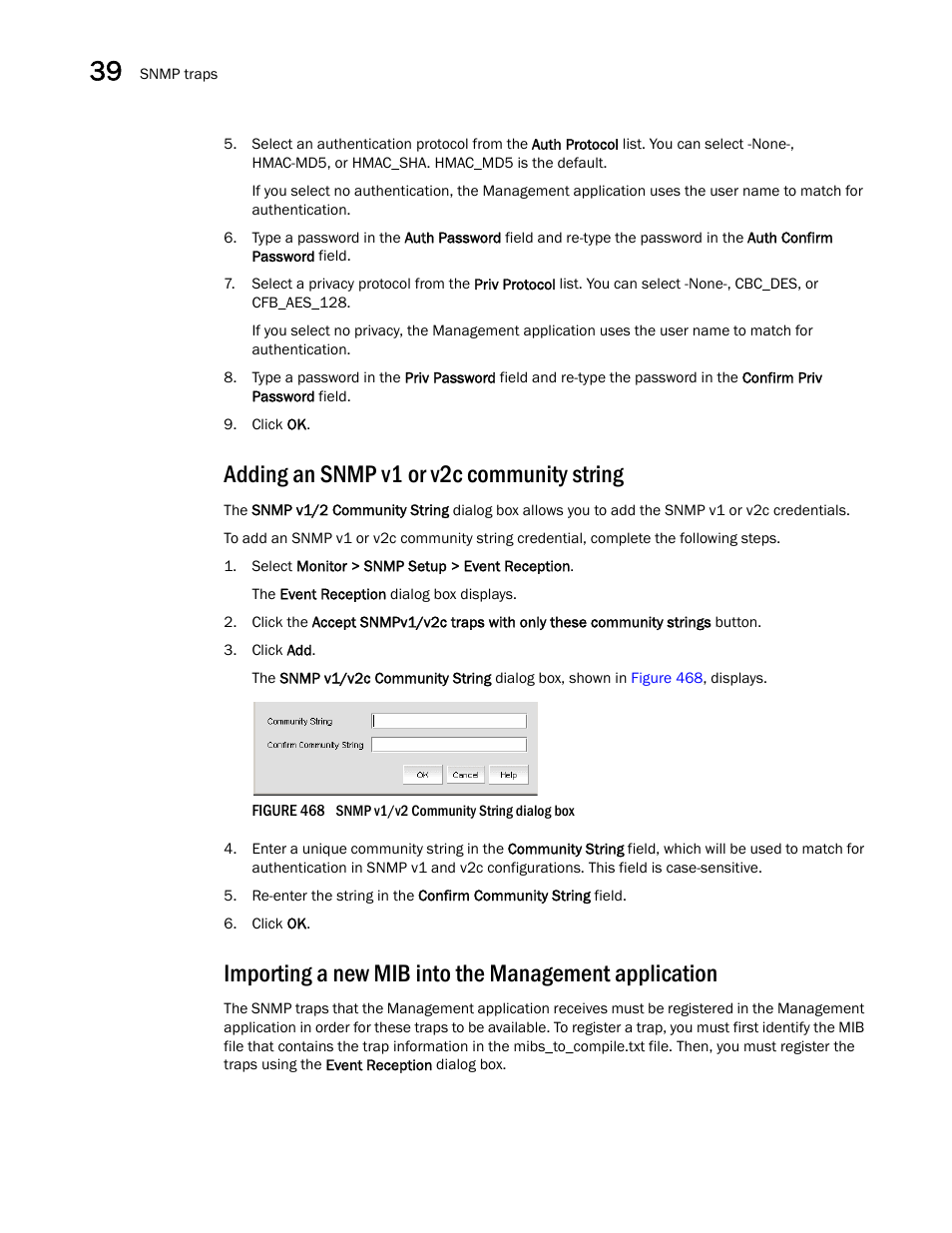 Adding an snmp v1 or v2c community string | Brocade Network Advisor IP User Manual v12.1.0 User Manual | Page 1248 / 1770