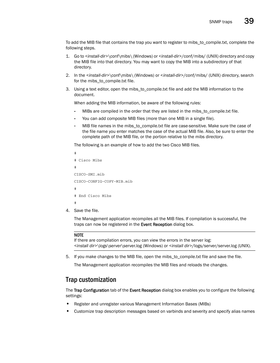 Trap customization | Brocade Network Advisor IP User Manual v12.1.0 User Manual | Page 1249 / 1770