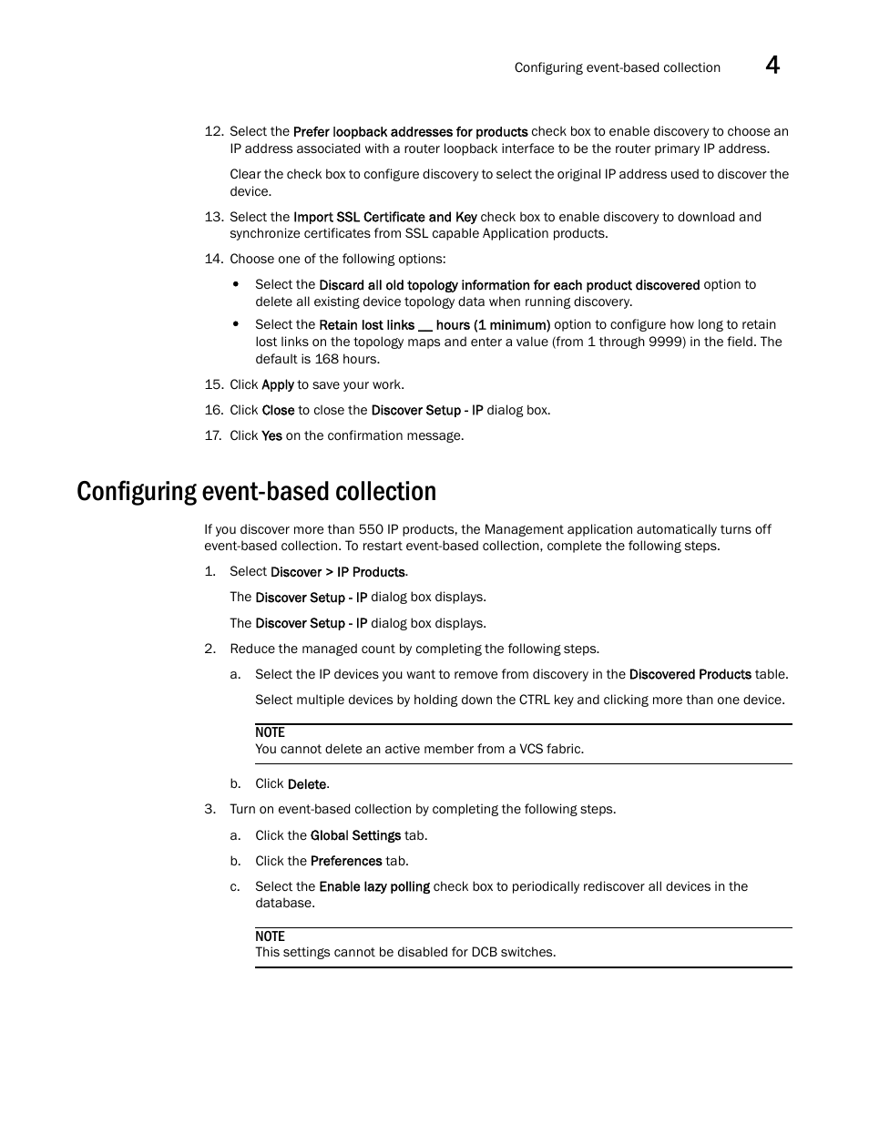 Configuring event-based collection | Brocade Network Advisor IP User Manual v12.1.0 User Manual | Page 125 / 1770