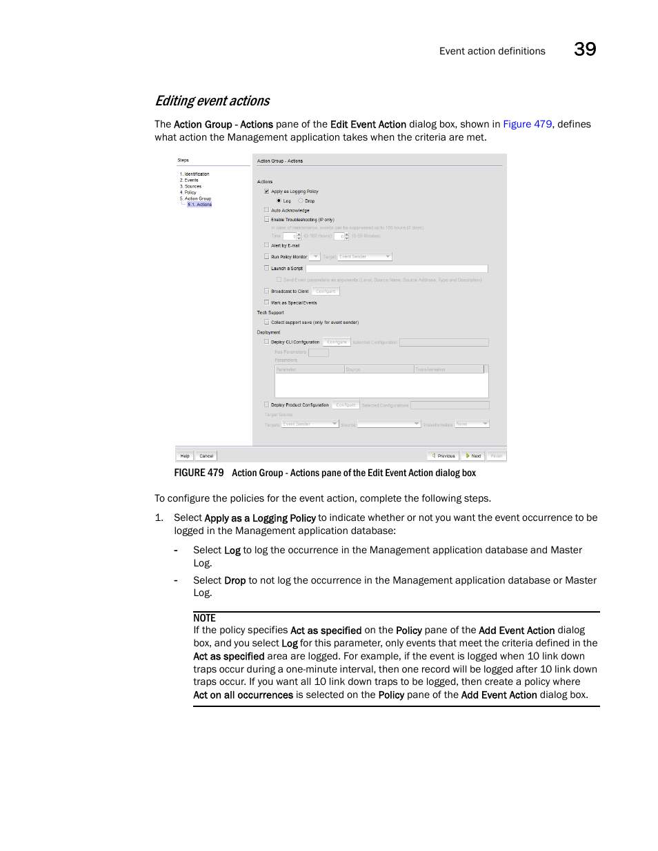 Editing event actions | Brocade Network Advisor IP User Manual v12.1.0 User Manual | Page 1265 / 1770