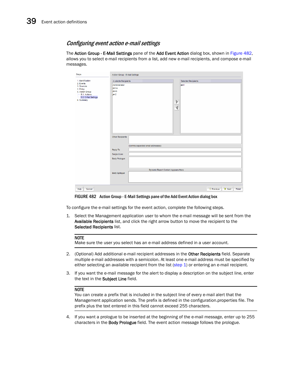 Configuring event action e-mail settings | Brocade Network Advisor IP User Manual v12.1.0 User Manual | Page 1270 / 1770