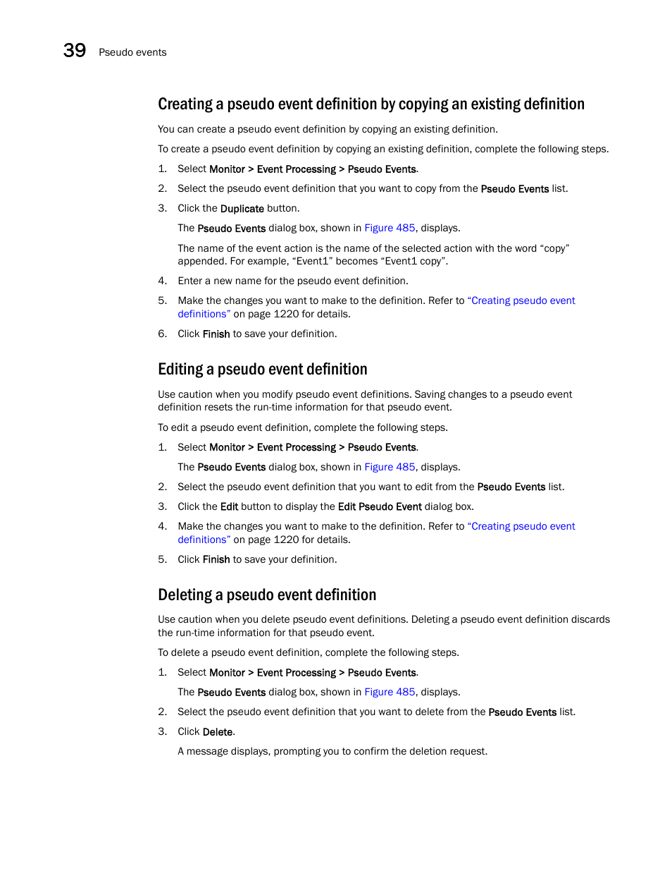 Editing a pseudo event definition, Deleting a pseudo event definition | Brocade Network Advisor IP User Manual v12.1.0 User Manual | Page 1278 / 1770