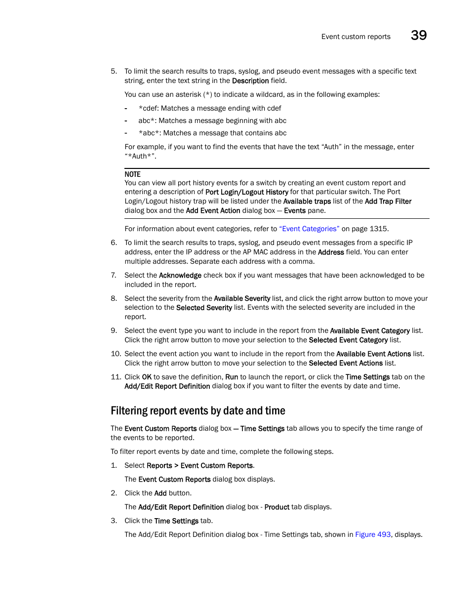 Filtering report events by date and time | Brocade Network Advisor IP User Manual v12.1.0 User Manual | Page 1291 / 1770