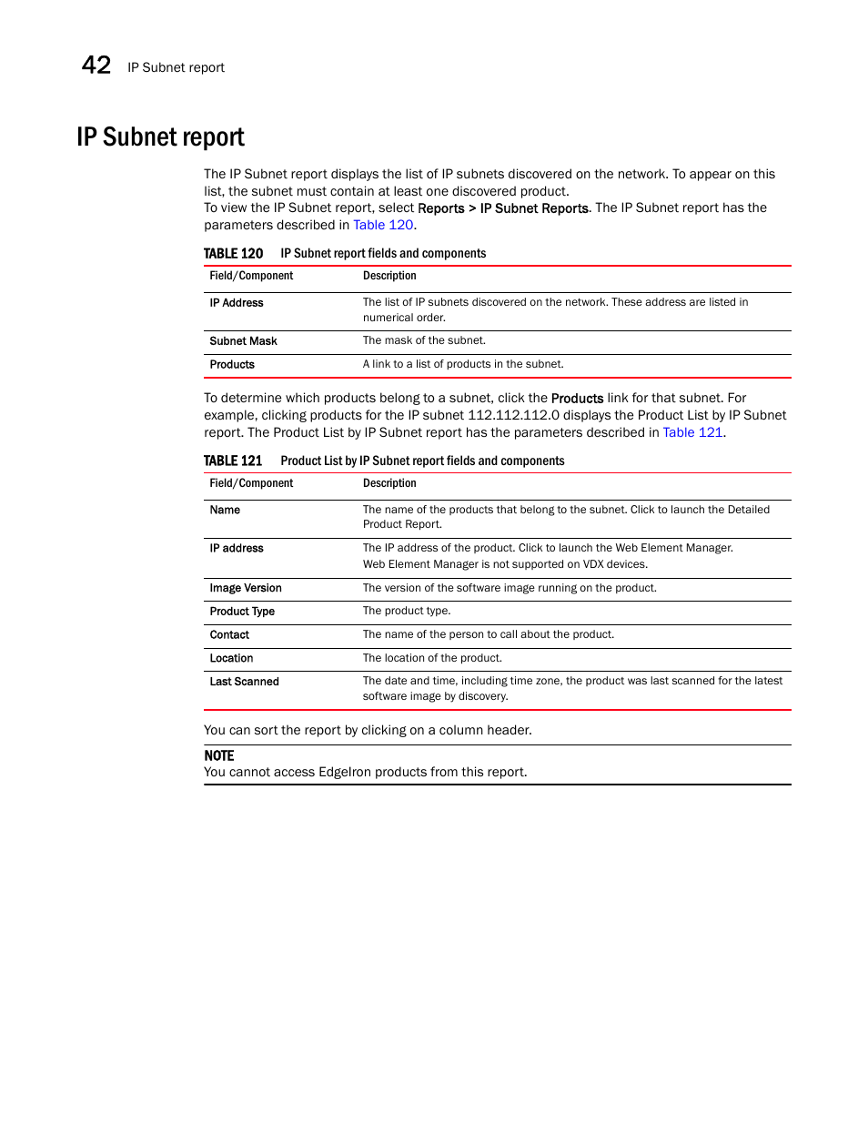 Ip subnet report, Ip subnet report 0 | Brocade Network Advisor IP User Manual v12.1.0 User Manual | Page 1334 / 1770