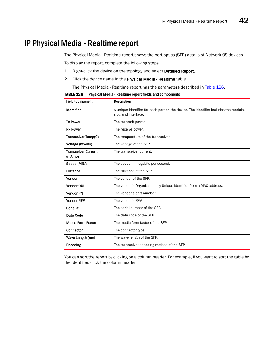 Ip physical media - realtime report | Brocade Network Advisor IP User Manual v12.1.0 User Manual | Page 1337 / 1770