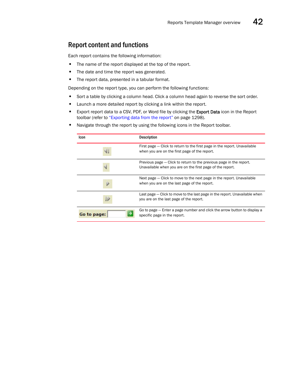 Report content and functions, Report, Content and functions | Brocade Network Advisor IP User Manual v12.1.0 User Manual | Page 1343 / 1770