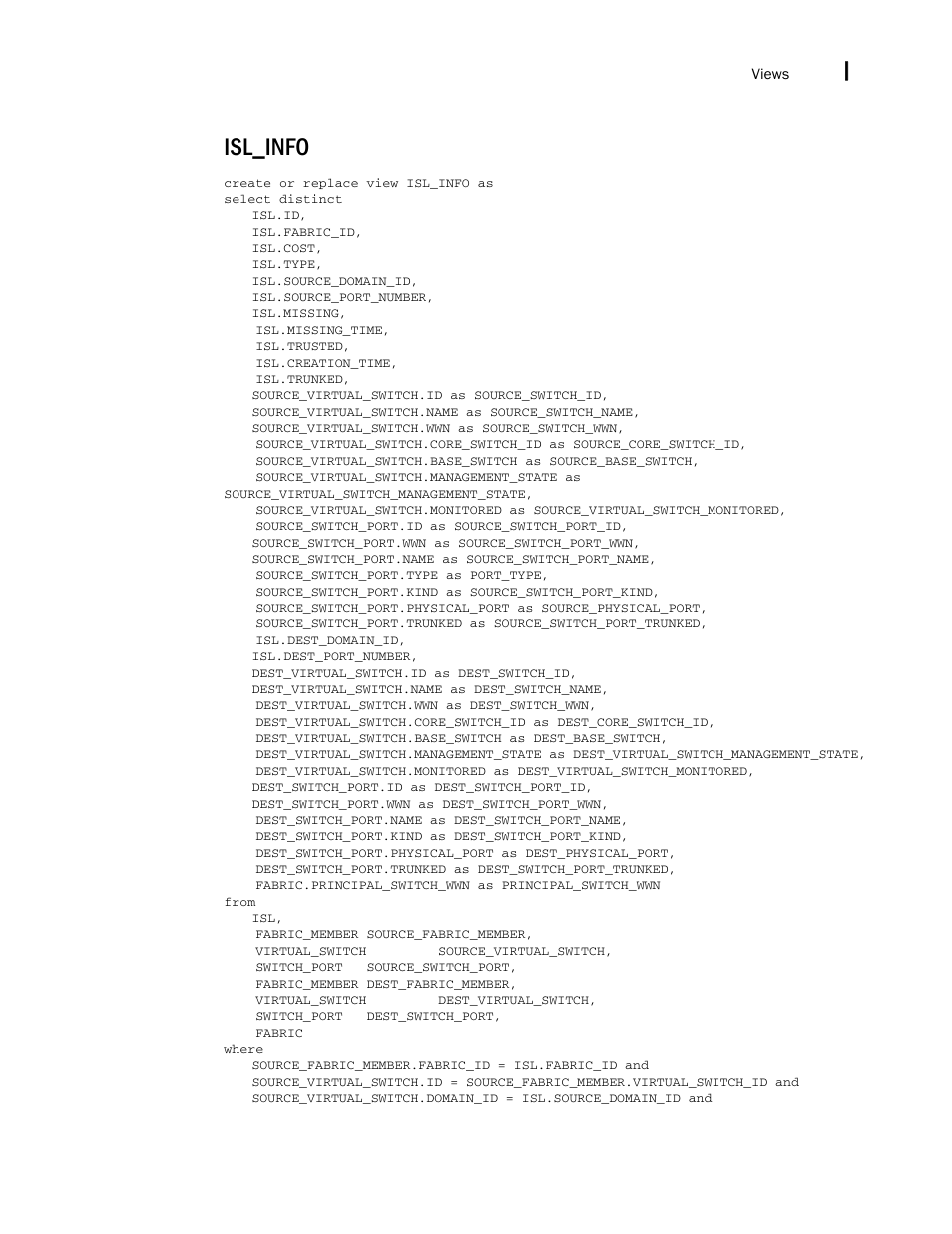 Isl_info | Brocade Network Advisor IP User Manual v12.1.0 User Manual | Page 1687 / 1770