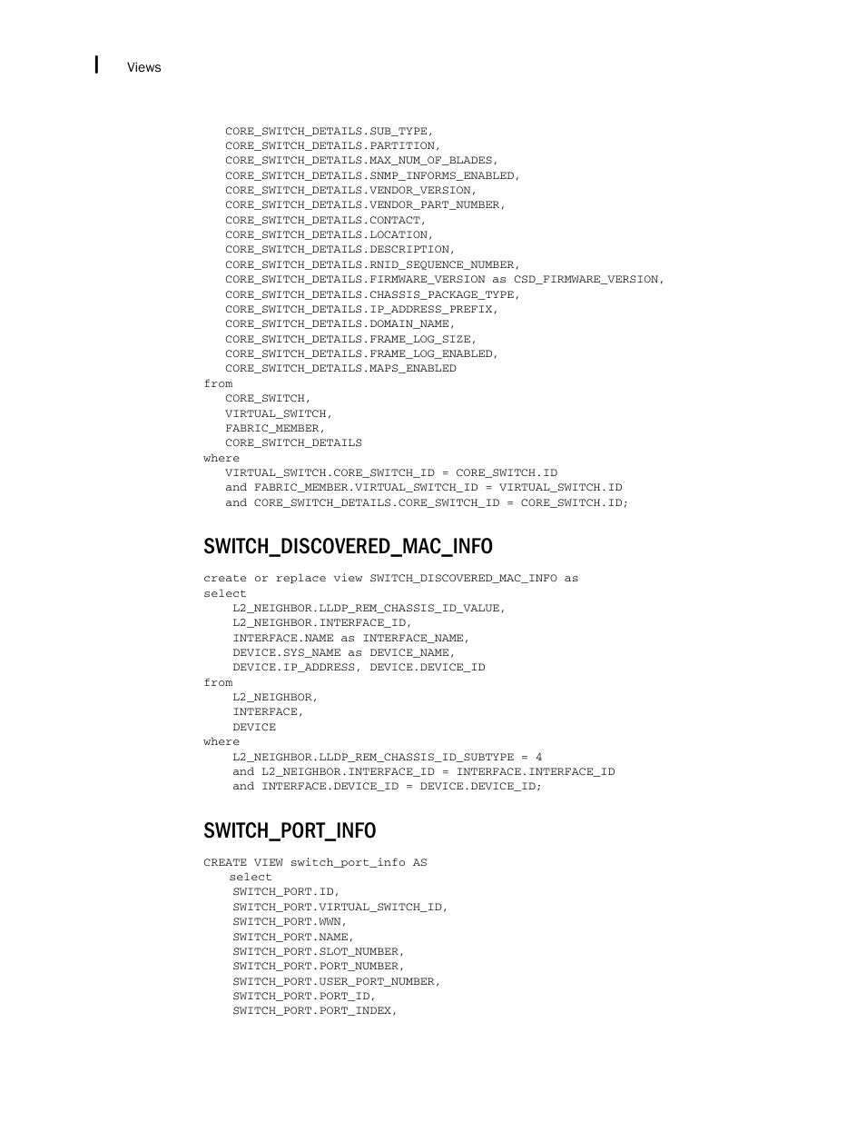 Switch_discovered_mac_info, Switch_port_info | Brocade Network Advisor IP User Manual v12.1.0 User Manual | Page 1722 / 1770