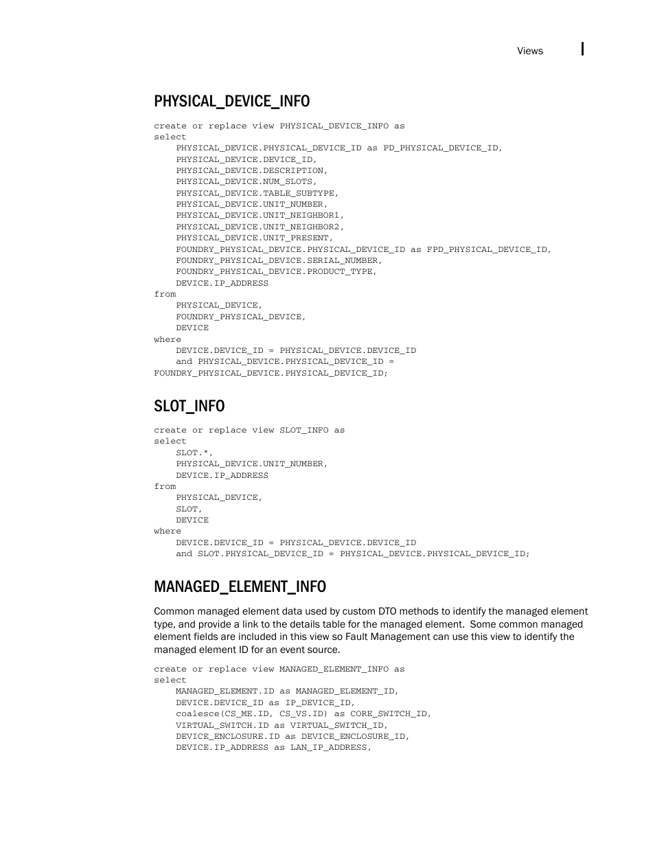 Physical_device_info, Slot_info, Managed_element_info | Brocade Network Advisor IP User Manual v12.1.0 User Manual | Page 1747 / 1770