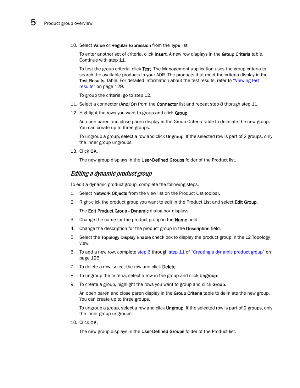 Editing a dynamic product group | Brocade Network Advisor IP User Manual v12.1.0 User Manual | Page 182 / 1770