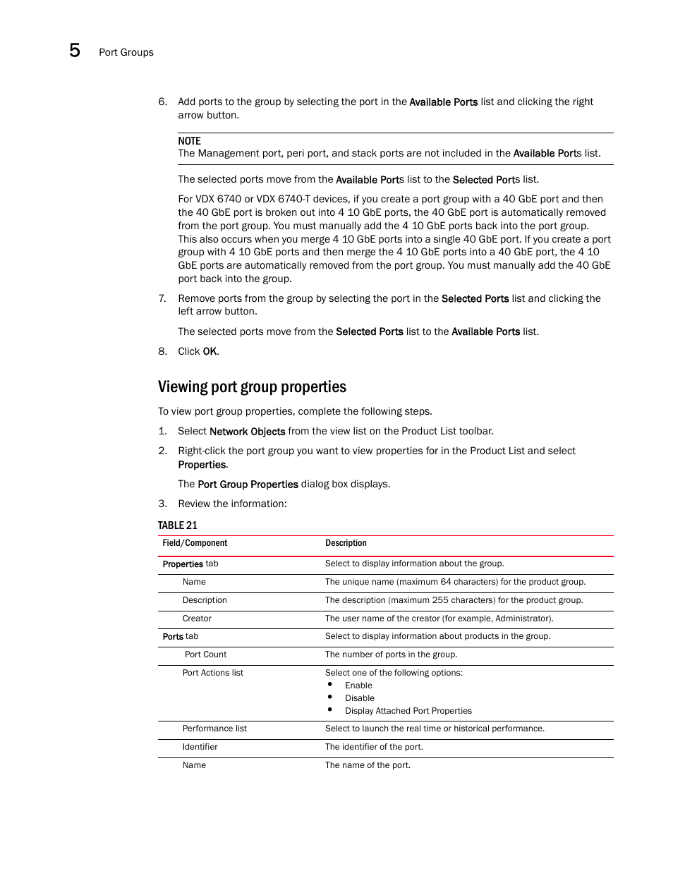 Viewing port group properties | Brocade Network Advisor IP User Manual v12.1.0 User Manual | Page 188 / 1770
