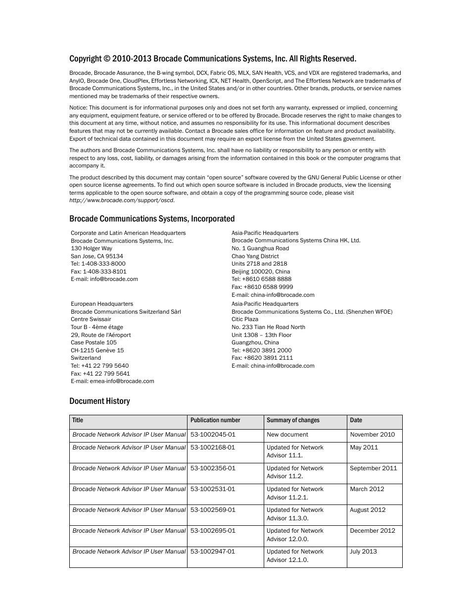 Brocade Network Advisor IP User Manual v12.1.0 User Manual | Page 2 / 1770