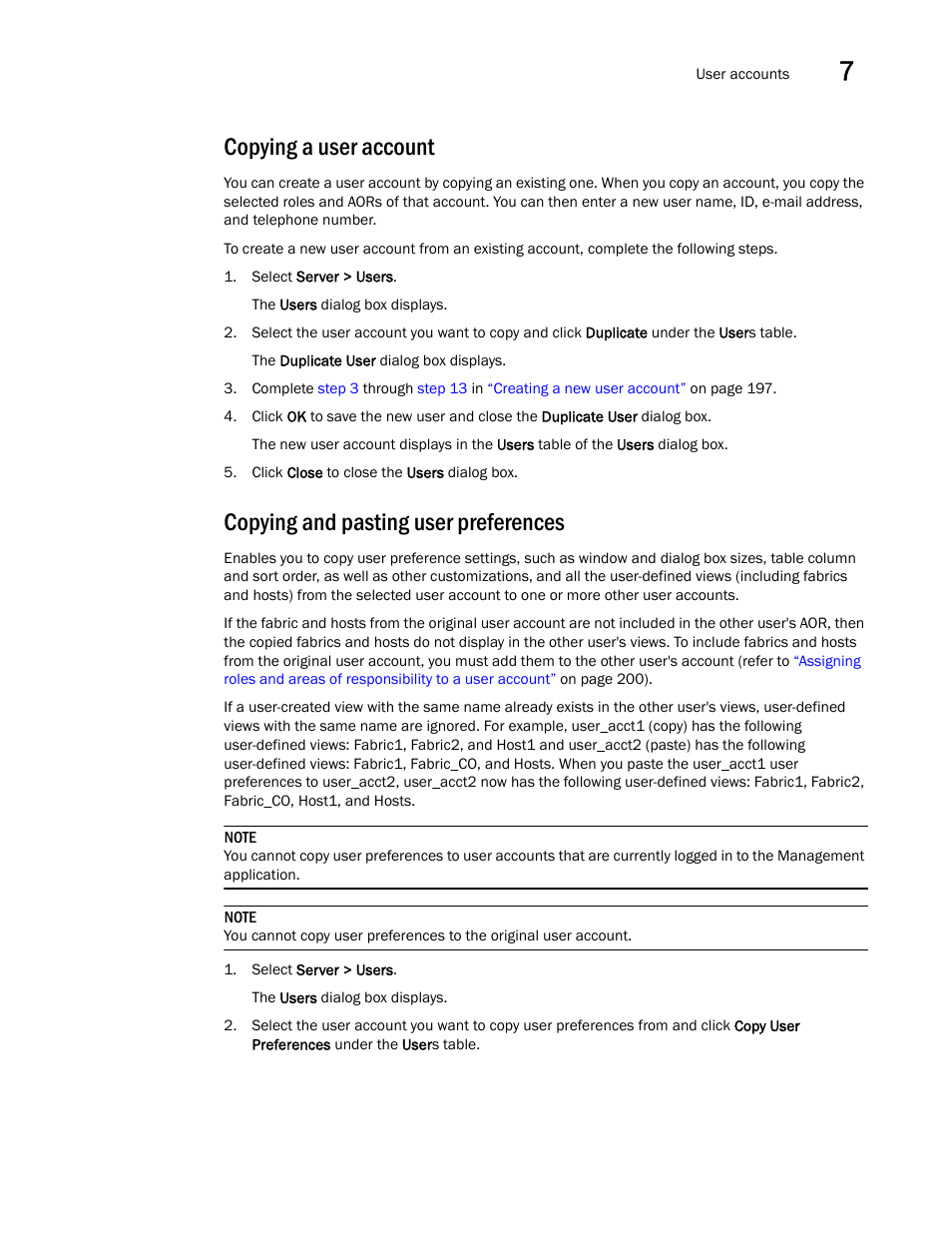 Copying a user account, Copying and pasting user preferences | Brocade Network Advisor IP User Manual v12.1.0 User Manual | Page 253 / 1770