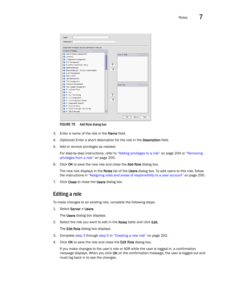 Editing a role | Brocade Network Advisor IP User Manual v12.1.0 User Manual | Page 257 / 1770