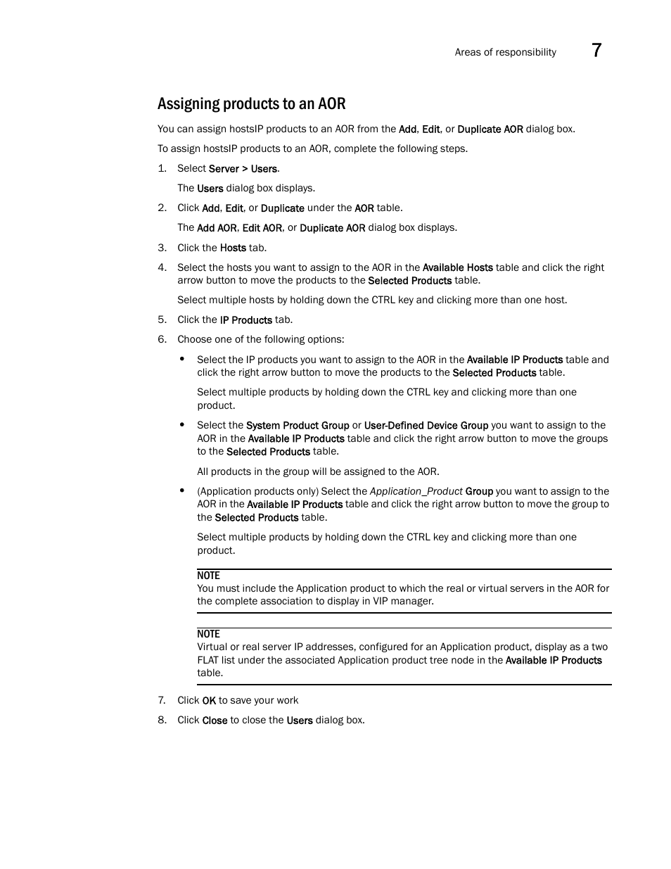 Assigning products to an aor | Brocade Network Advisor IP User Manual v12.1.0 User Manual | Page 263 / 1770